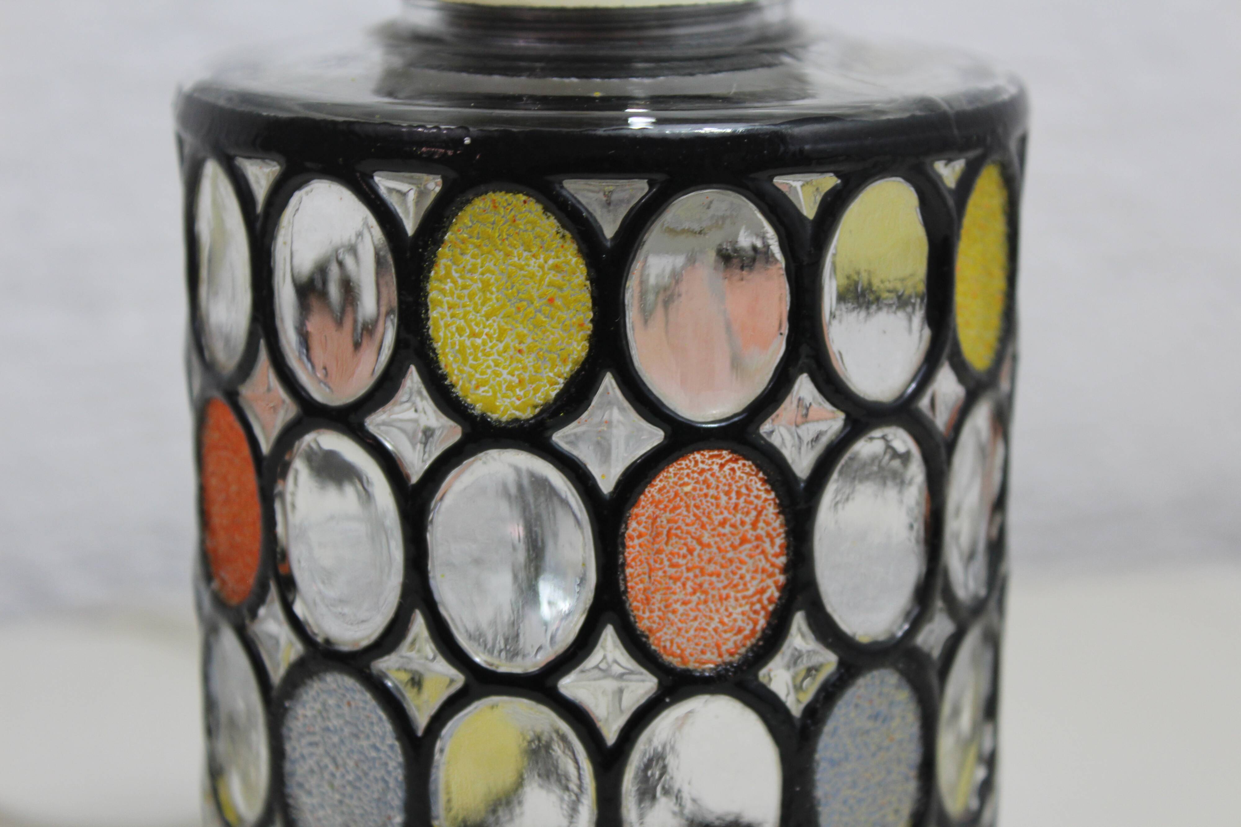 Colored glass pendant light