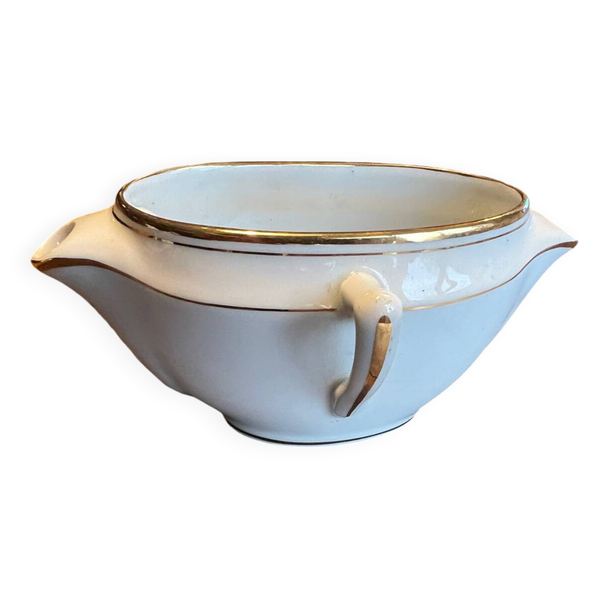 Limoges porcelain lean fat sauce boat