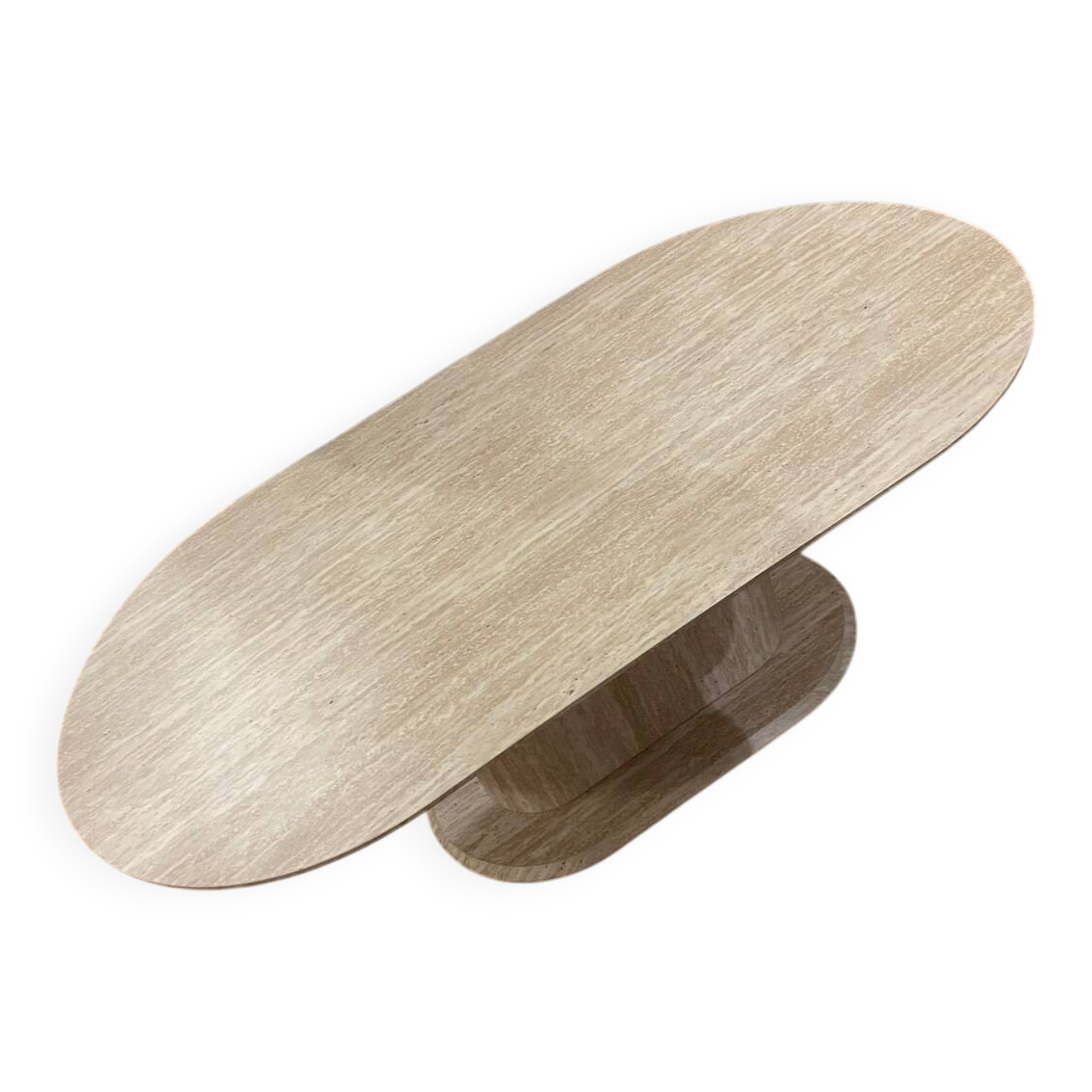 Table base effet travertin