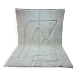 Berber Rug in Ecru Wool with Abstract Patterns 300x200 - Artisanal Charm