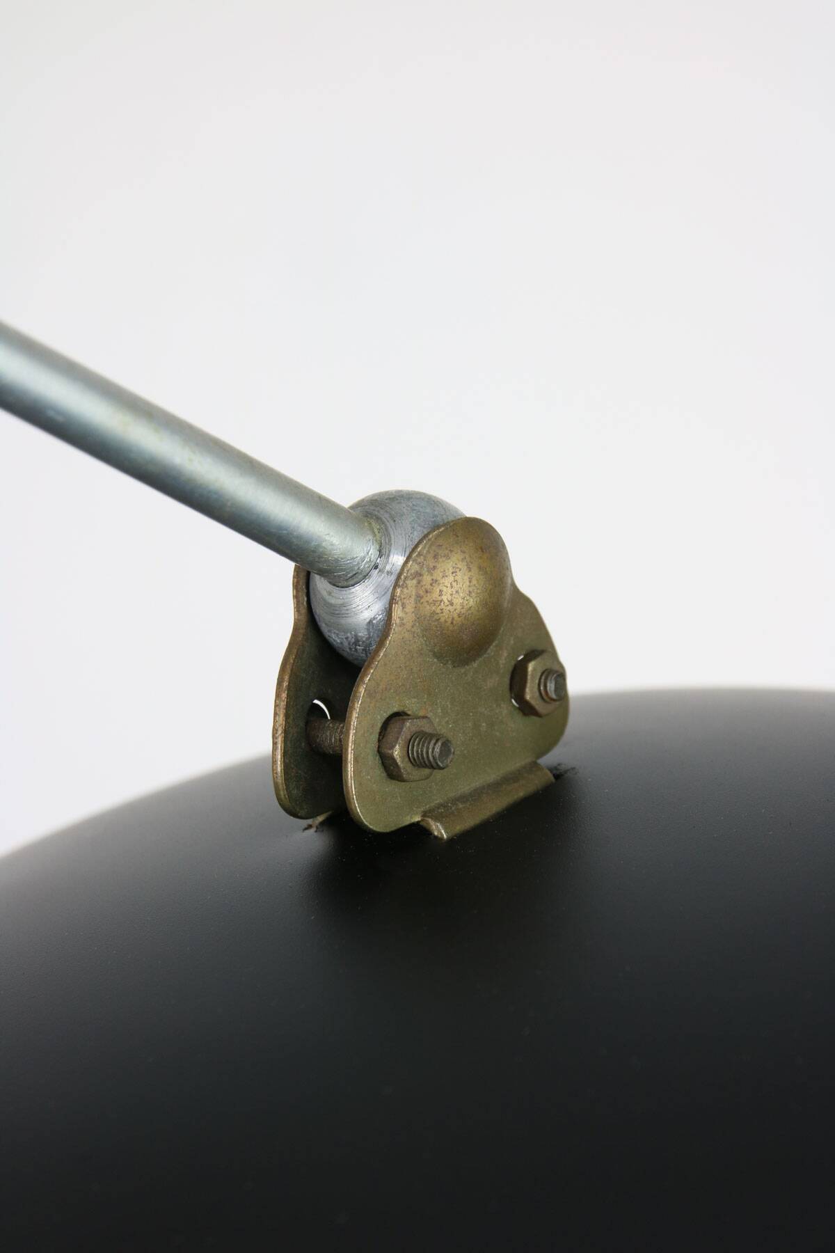 Mid-century italian aluminum & wood floor lamp with reflector