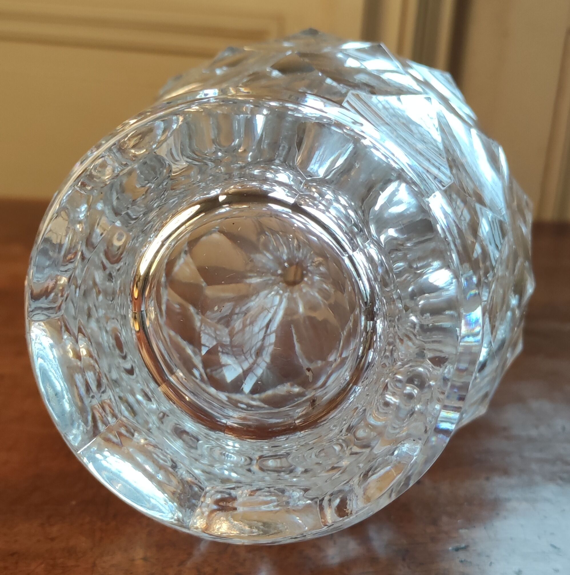 Carved crystal decanter 19th century