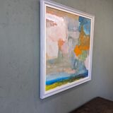 Contemporary "Summer Abstraction" Abstract Seascape by British Artist Ian Mood, Framed Oil Painting