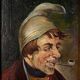G. Schill, Portrait of a man in a nightcap with a pipe, 1930s, oil on canvas, framed