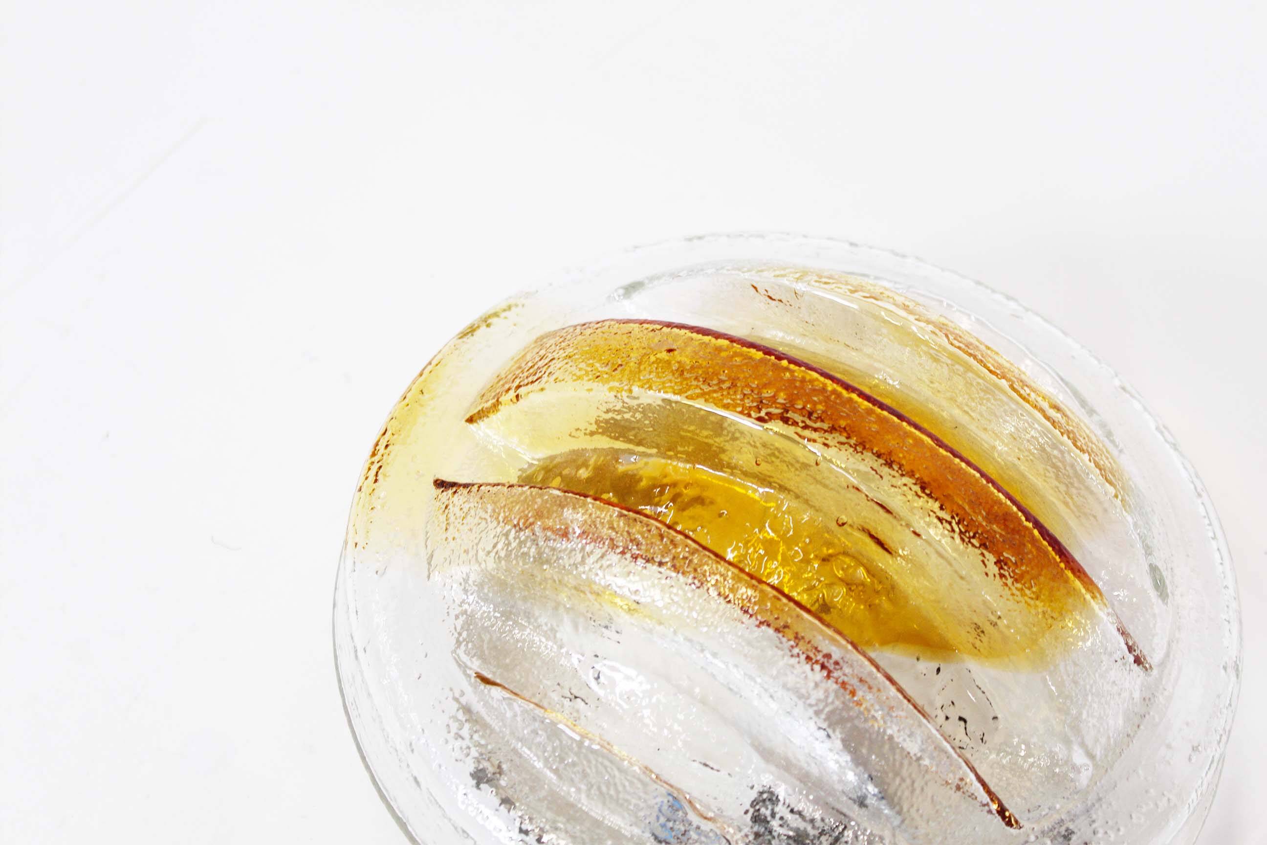 Large muranoglass flush mount light by AV Mazzega