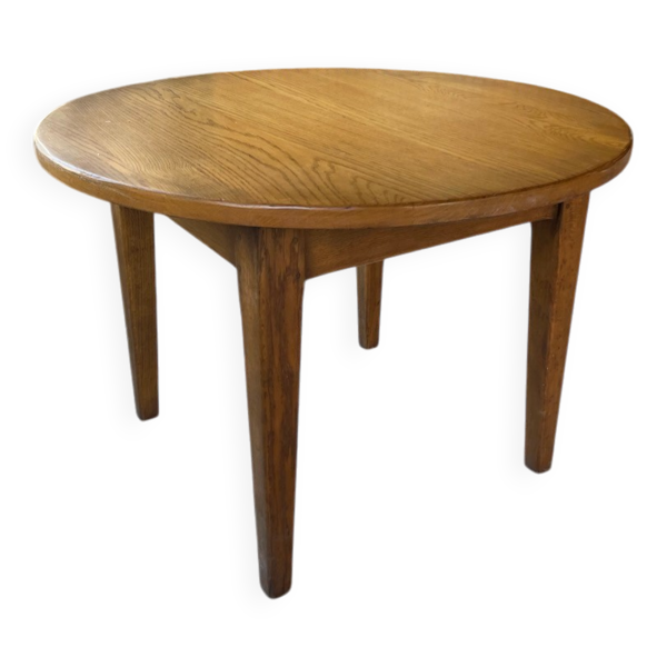 Table ronde années 50 en chêne