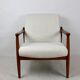 GFM-64 Brown Armchair in White Ivory Bouclé attributed to Edmund Homa, 1970s