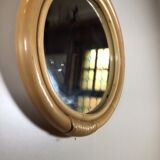 rattan round mirror