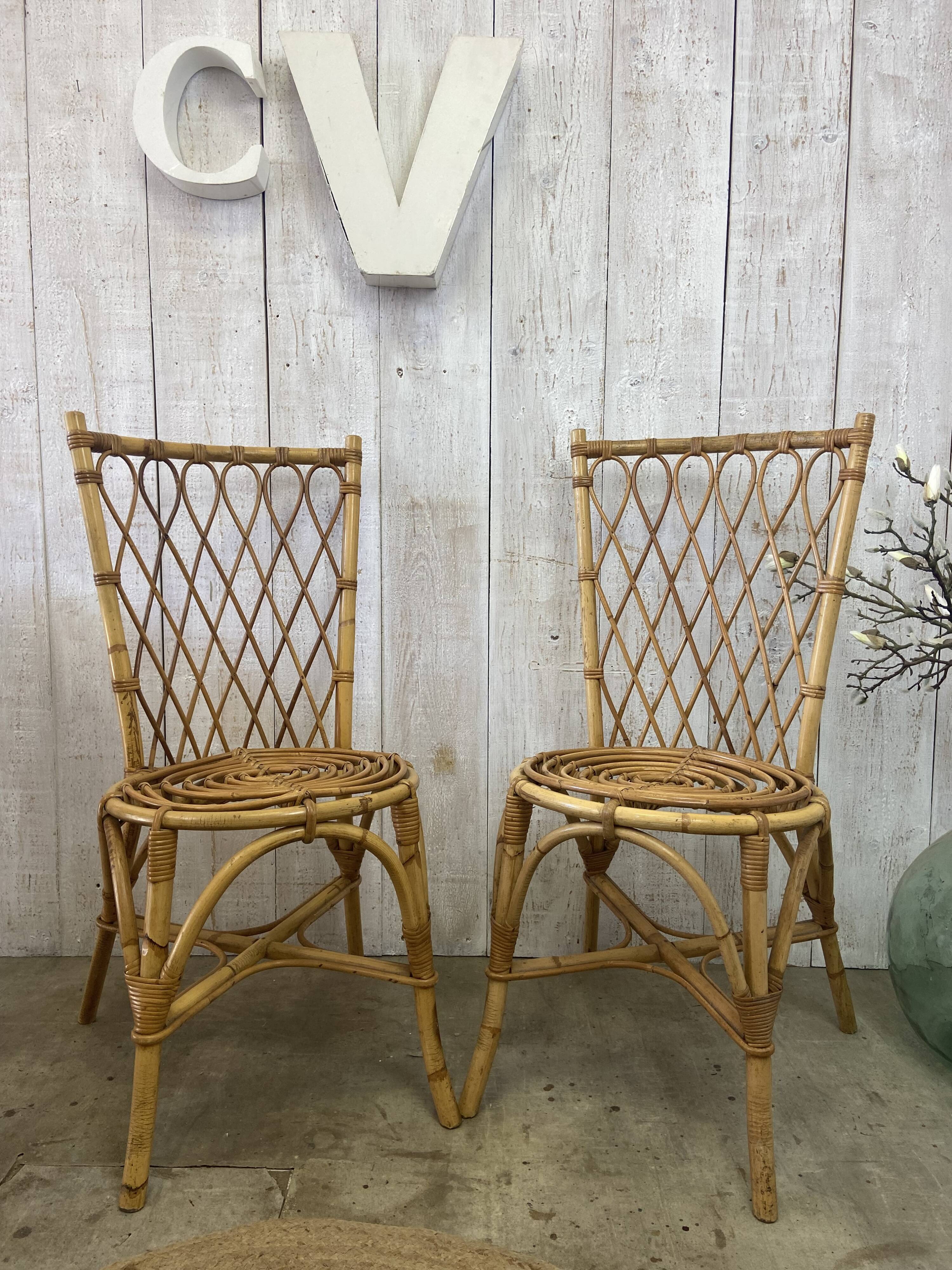 Louis Sognot rattan chairs