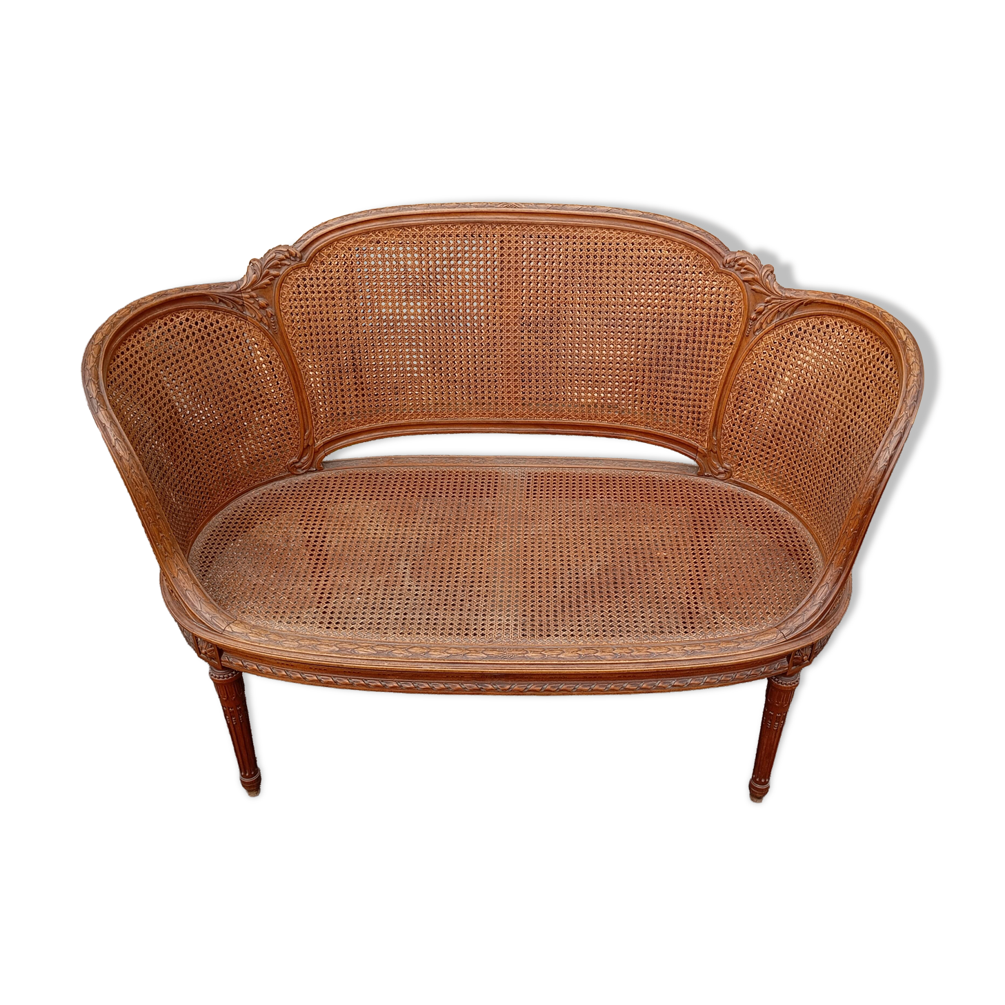 Caned bench in Louis XVI style