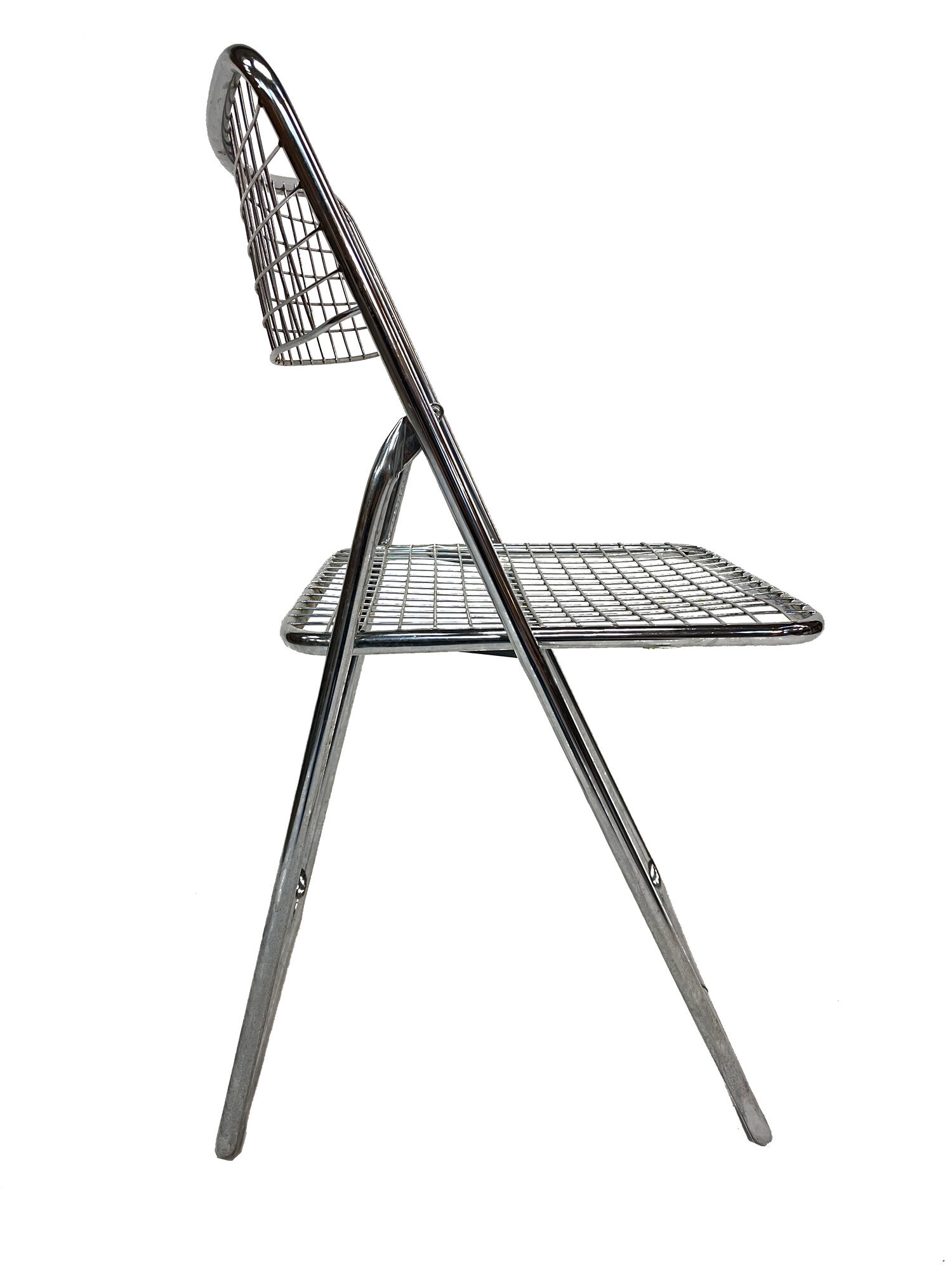 Set of four chrome folding chairs by Niels Gammelgaard for Ikea 1970