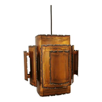 Brutalist hanging lamp, denmark 1960s