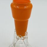 Vintage orange glass soliflore with a sculpted base.