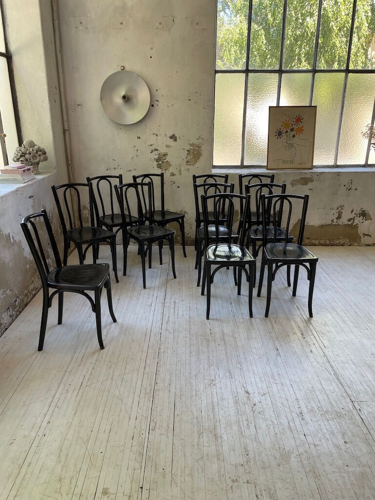 Lot 11 black Baumann bistro chairs