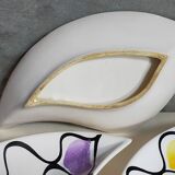 Three vintage free-form ceramic ravine dishes from the 1950s