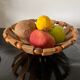 Art deco fruit bowl in olive wood