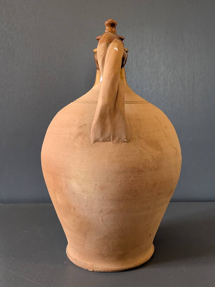 Large traditional jug / Antique terracotta plunger, 35cm high