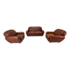 Set of 2 Club Chairs and 1 Sofa in Saddle Leather by Jan Frantzen, Netherlands