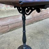 Café table bistro vintage brasserie 1890-1910 cast iron & fir