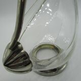 Carafe à décanter verre et métal argenté forme canard