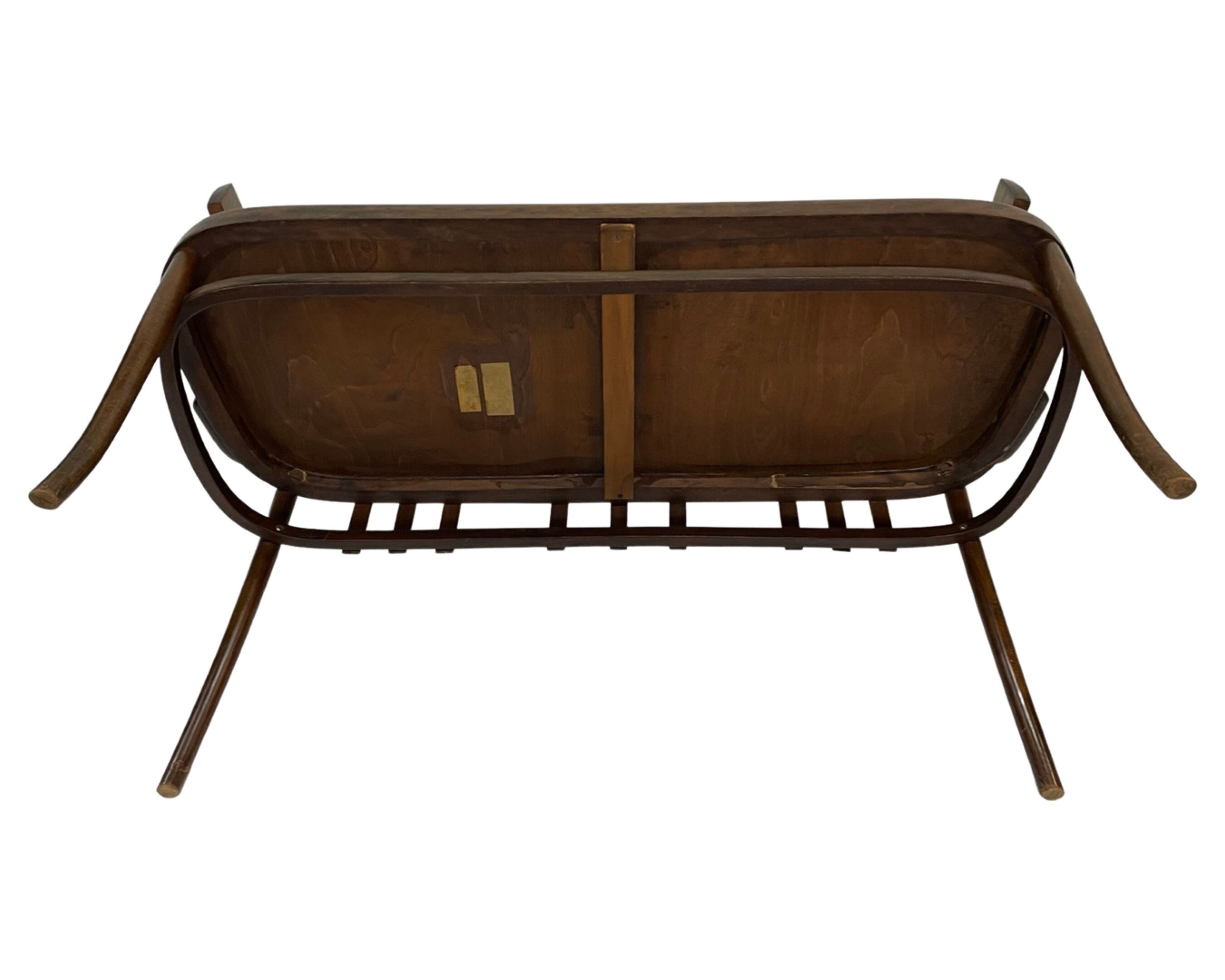 Vintage sofa in beech, 60s design wooden bench