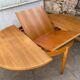 Table ronde extensible scandinave en teck dia 116cm longueur 176cm an60