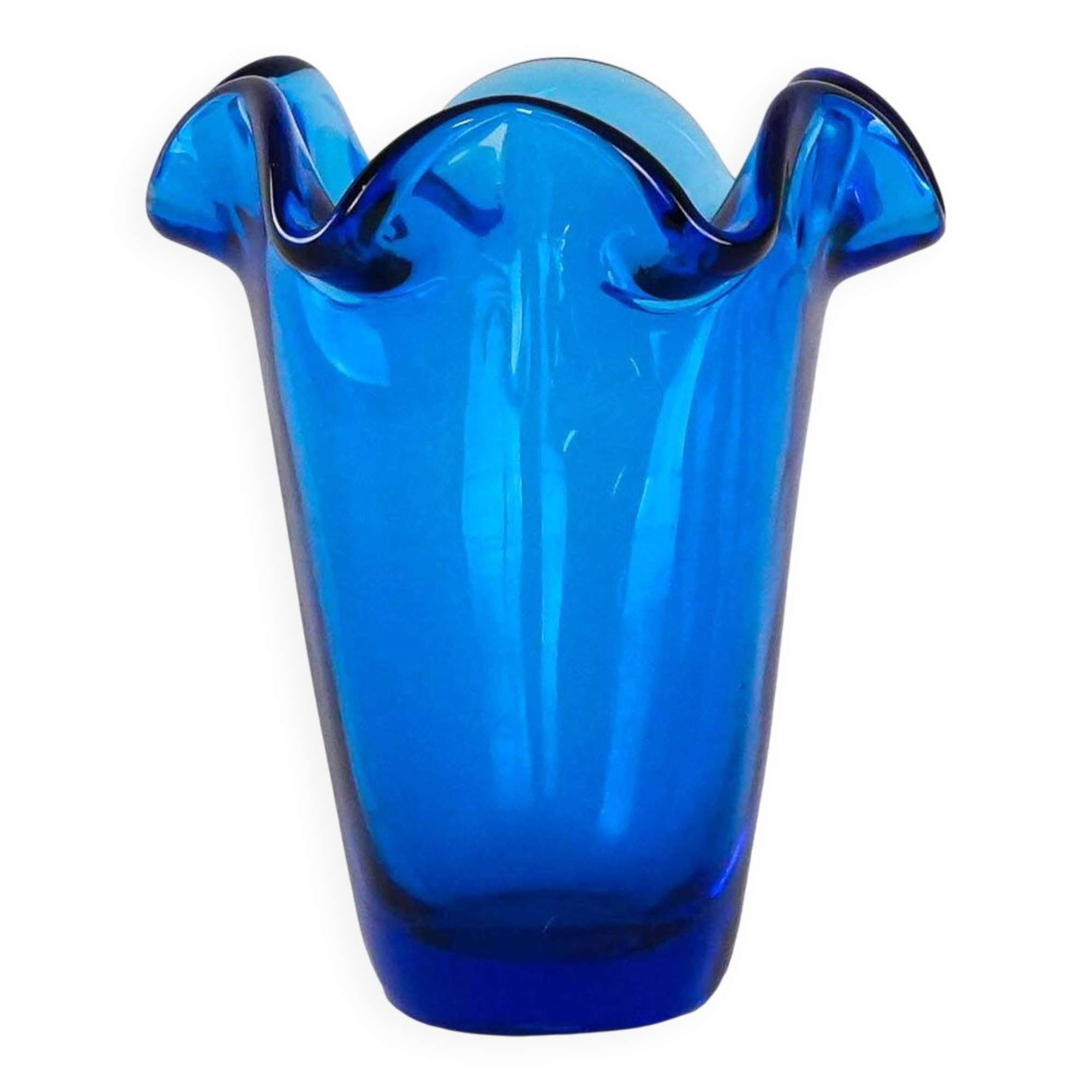 Cobalt glass vase, Danish design, 1970s, made in Denmark