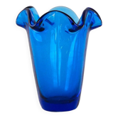 Vase en verre bleu cobalt, Danemark années 1970
