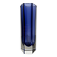 Vase Sommerso par Seguso, verre facetté bleu, Murano, Italie, années 1970