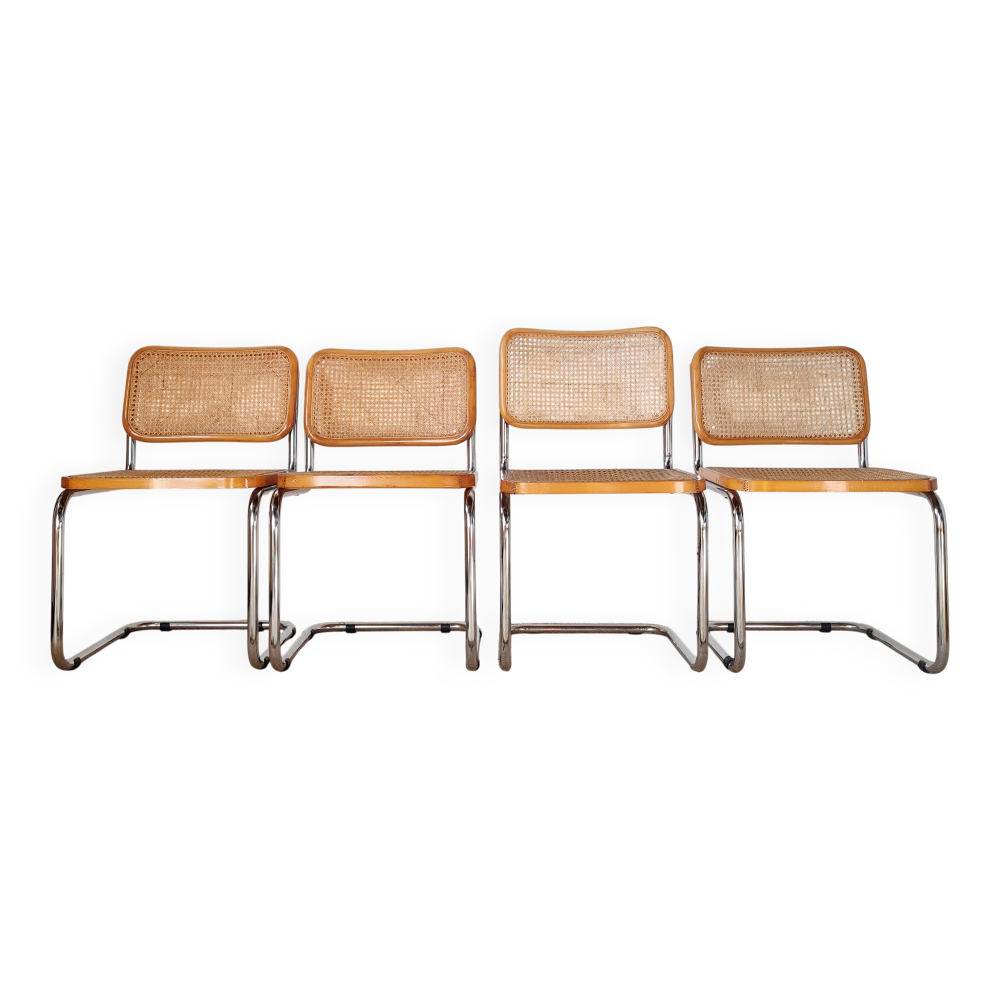 4 chaises italiennes Marcel Breuer B32 Cesca, années 70