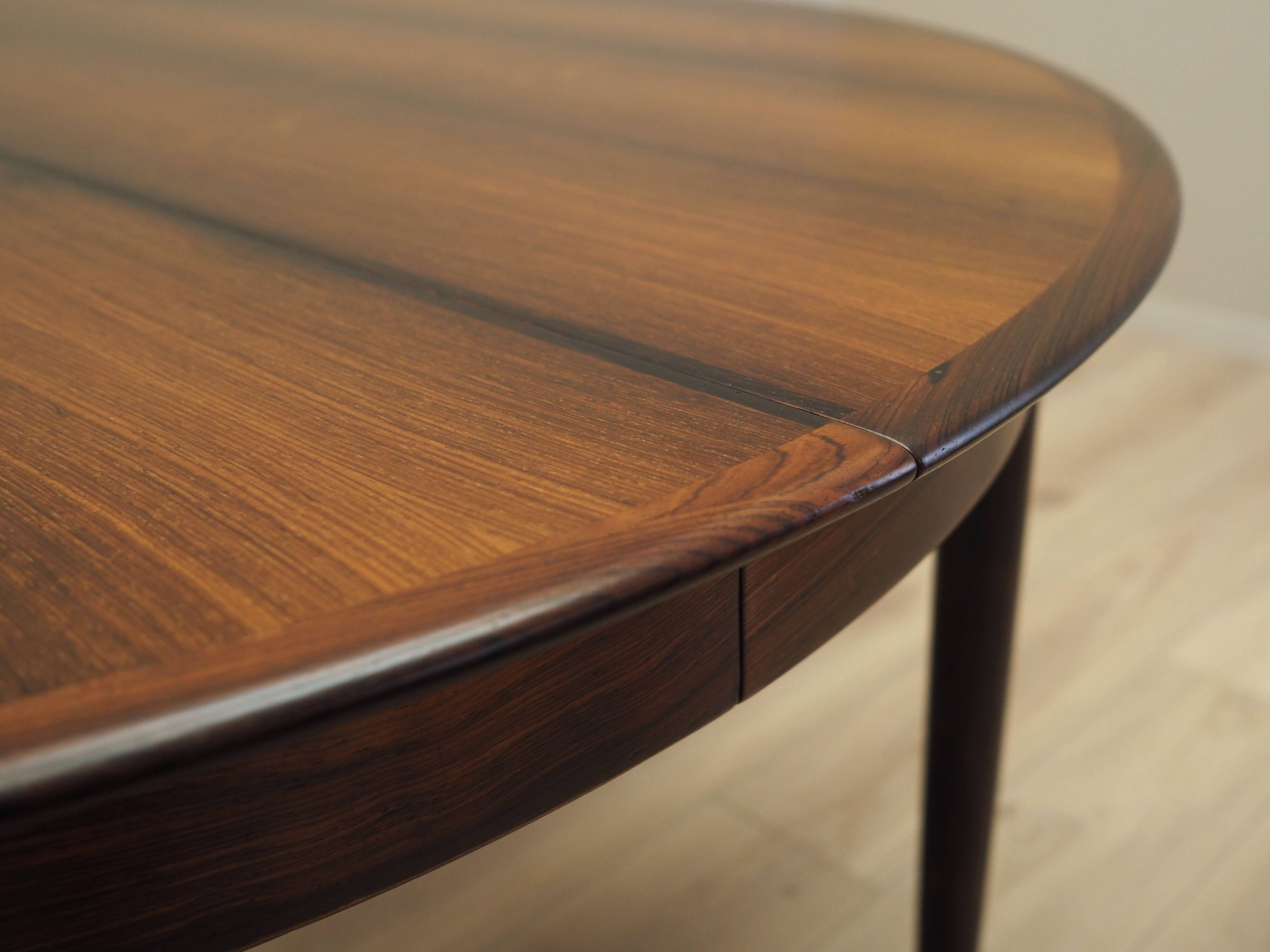 Round rosewood table, Danish design, 1970s, production: Skovby Møbelfabrik