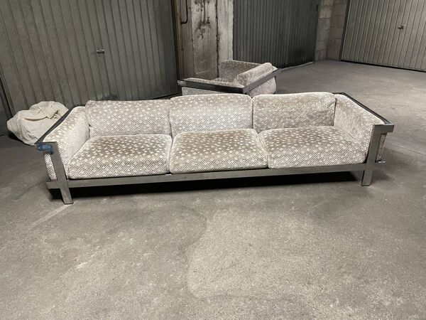 Canapé chromé année 70 stylé Willy rizzo