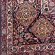 Large Antique Iranian Oriental Rug: Yazd: 4.45 X 3.30 Meters