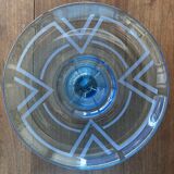 Beautiful large glass bowl signed André Delatte - Nancy