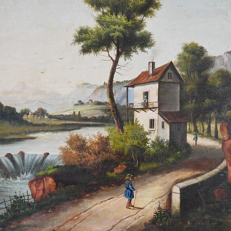 Miroir trumeau en bois doré, style Louis XVI – 1900