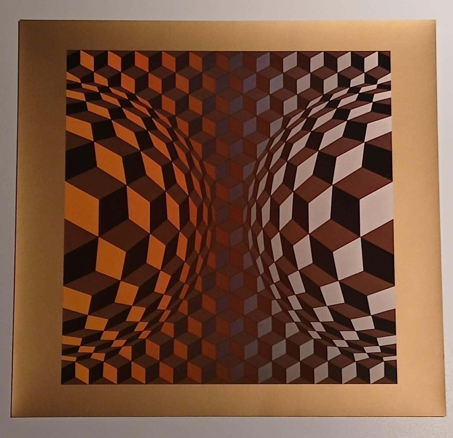 Plate by Victor Vasarely – "Universal Structure of the Hexagon" – Op A