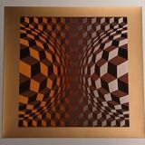 Plate by Victor Vasarely – "Universal Structure of the Hexagon" – Op A