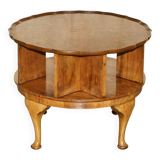 Vintage 1940s Burr Walnut swivel coffee table.