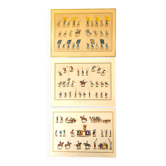 Set of 3 illuminated plates by S. Lemoine