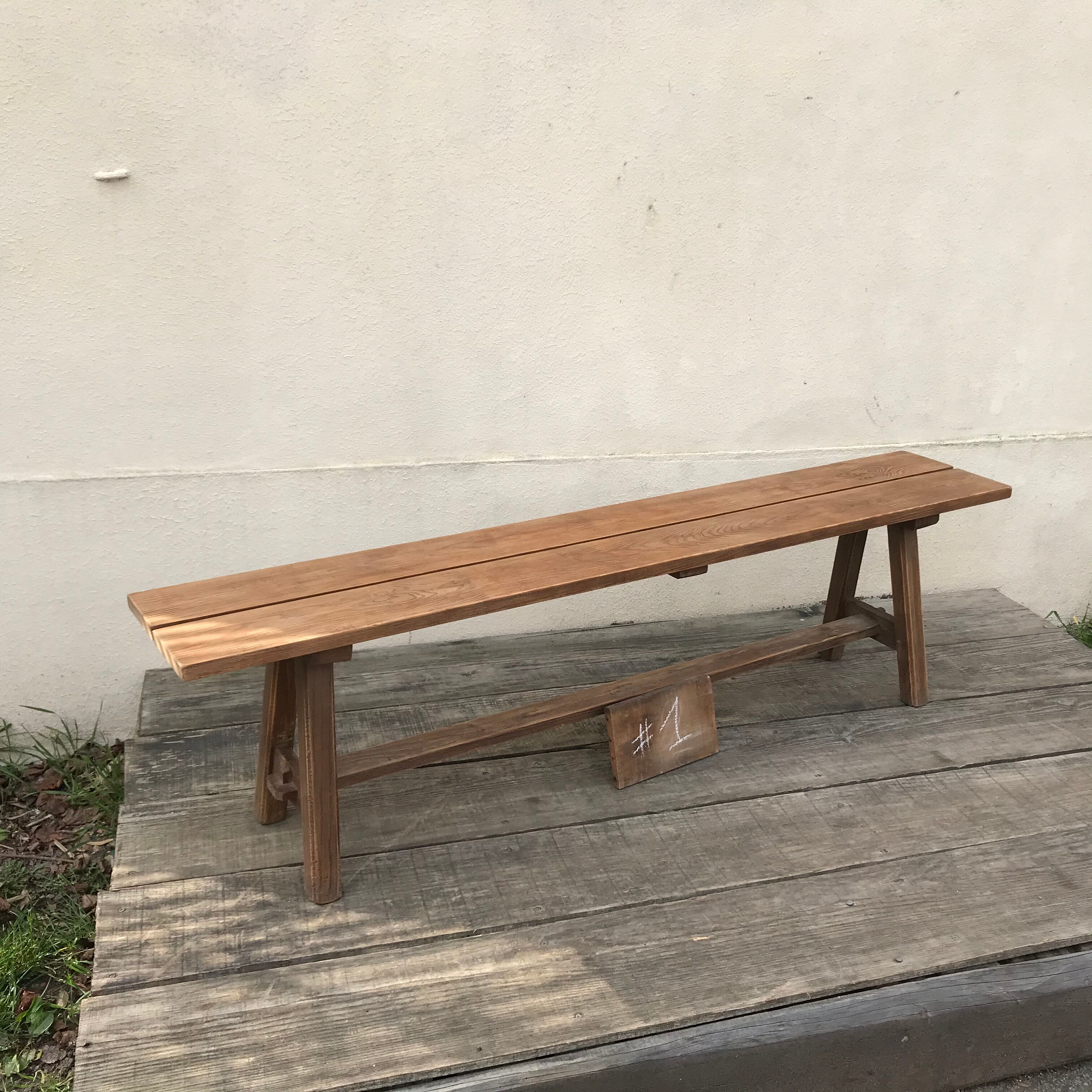 Massive larch farm bench