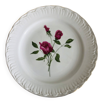 Plate by Amandinoise with a floral art deco rose motif.