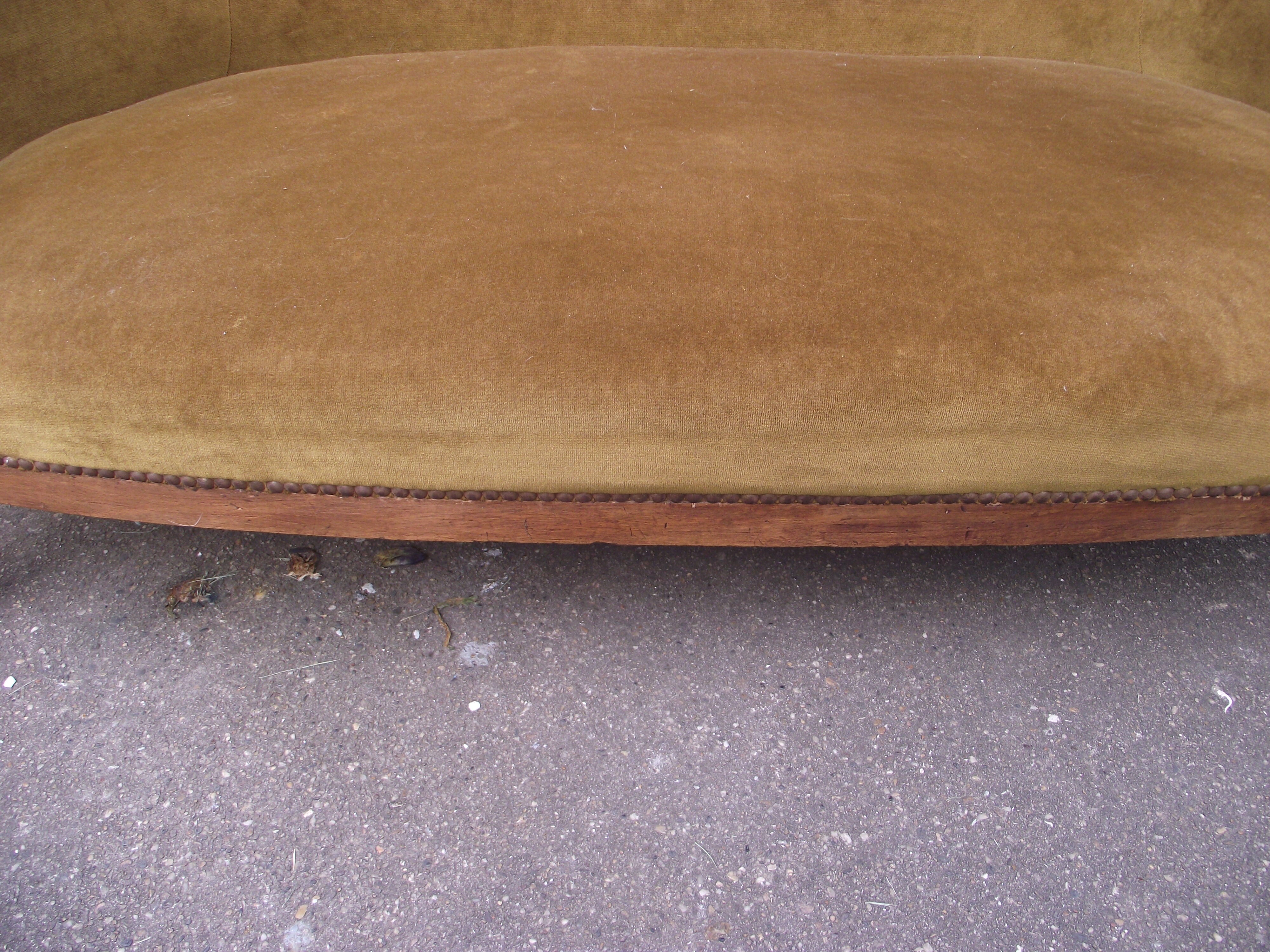 Art Deco 2-seater sofa in solid walnut