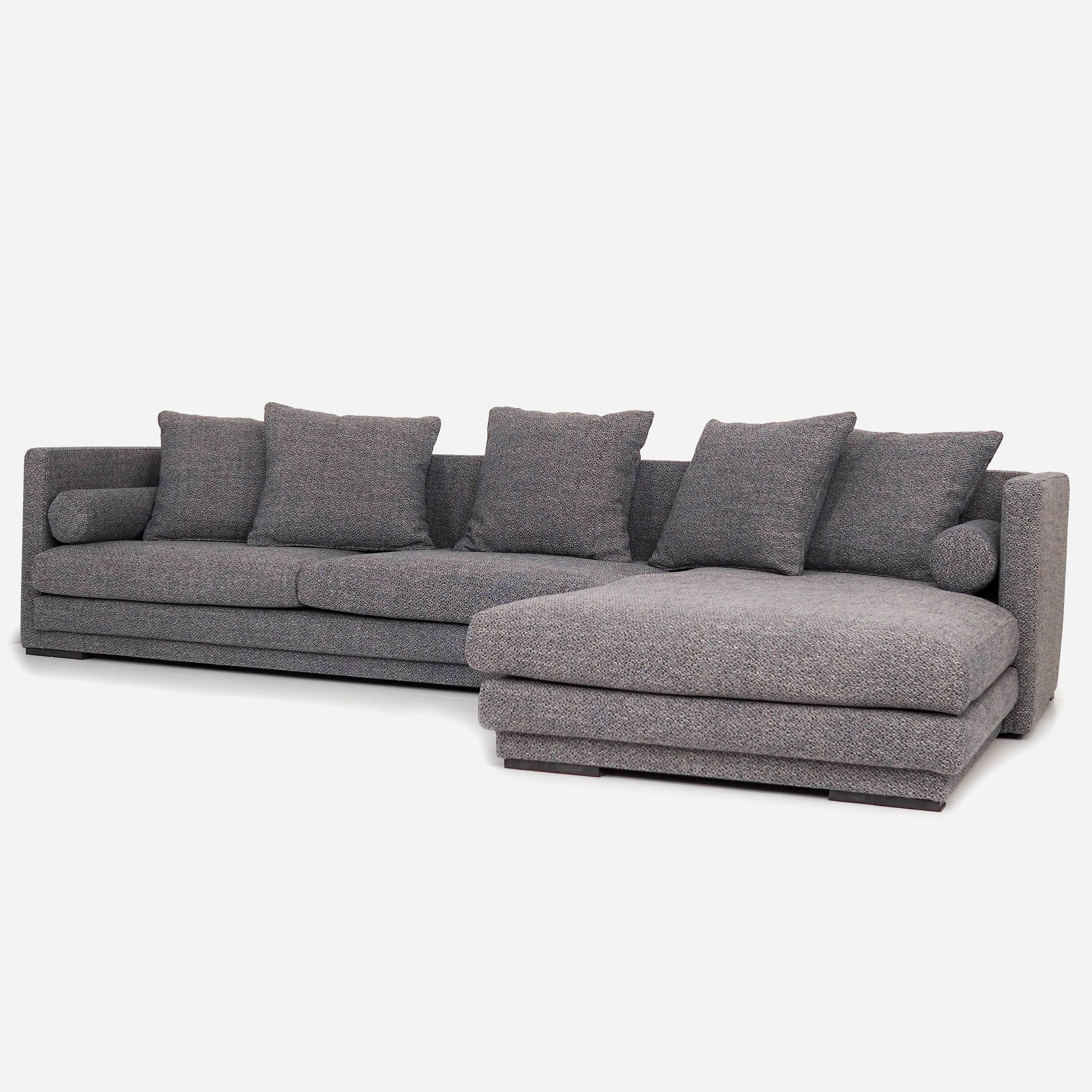 Canapé d’angle malmo mélange gris, design scandinave