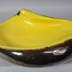 Large vintage 70s yellow and glossy ceramic bowl