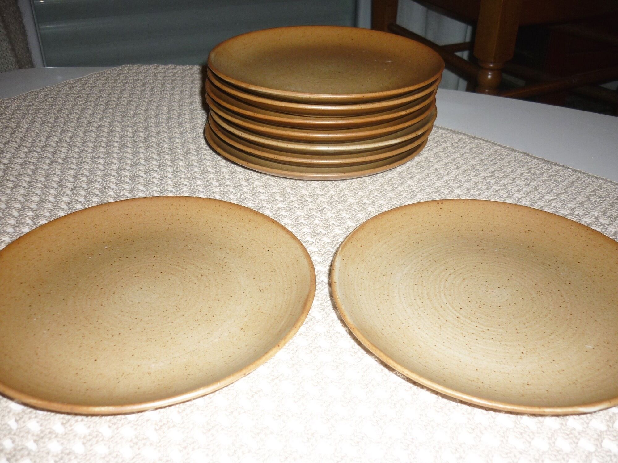 Pair of stoneware dessert plates cnp village france