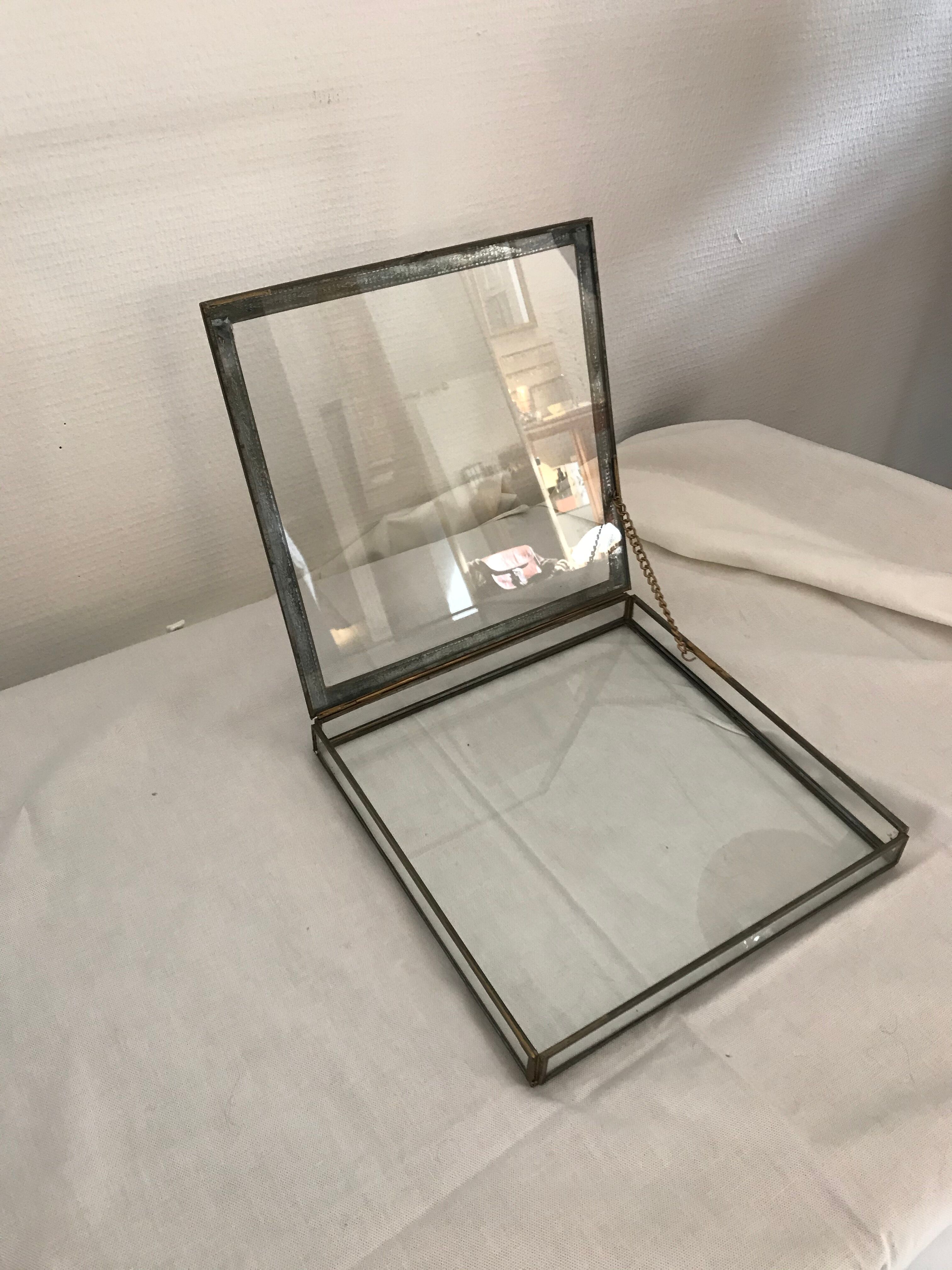 Glass and gilded brass showcase box