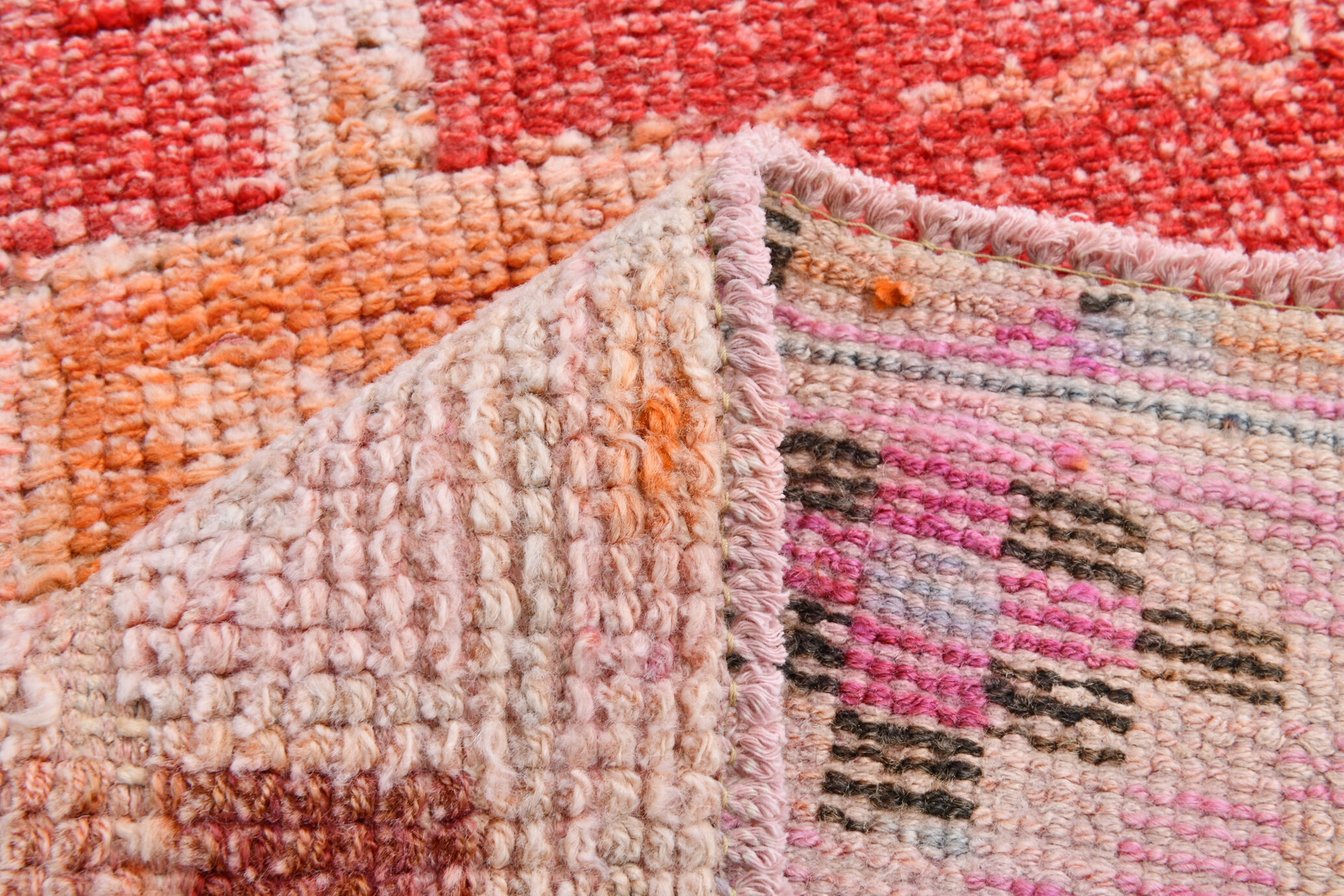 2x10 Pink & Red Classic Runner Rug,76x299Cm