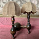 Wall lamp double wood turns 80s