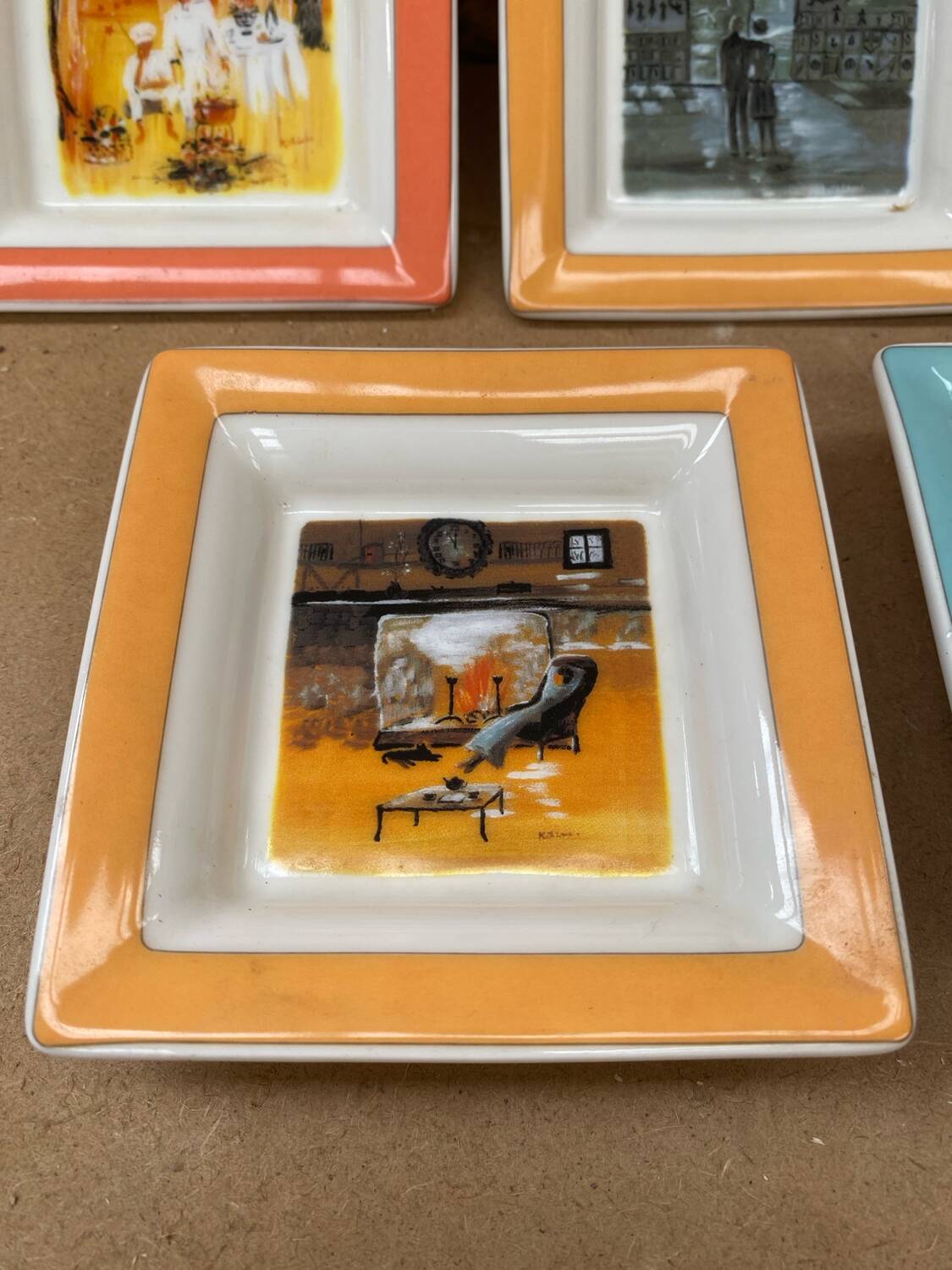 Series 5 pocket trays villeroy & boch relais château 2000 vintage porcelain