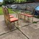 Italian brass dining table and chairs, 1970s, set of 7